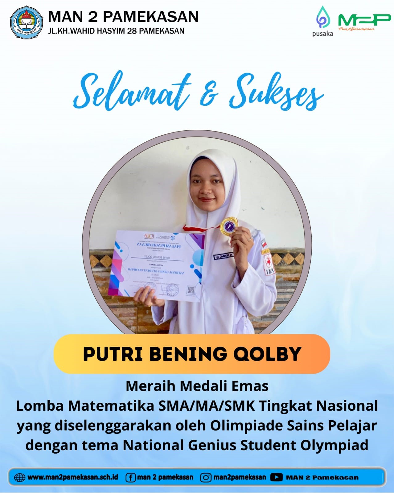 medali emas lomba matematika sma/ma/smk tingkat nasional 